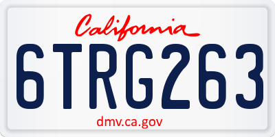 CA license plate 6TRG263