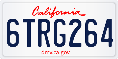 CA license plate 6TRG264