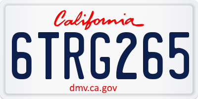CA license plate 6TRG265