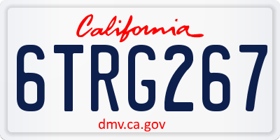 CA license plate 6TRG267