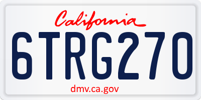 CA license plate 6TRG270