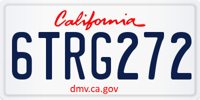 CA license plate 6TRG272