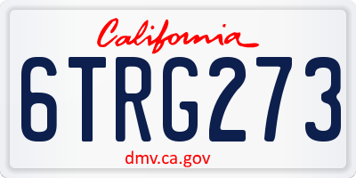 CA license plate 6TRG273