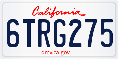 CA license plate 6TRG275
