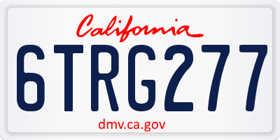 CA license plate 6TRG277
