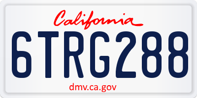 CA license plate 6TRG288