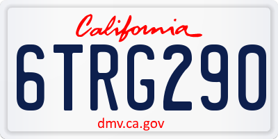 CA license plate 6TRG290