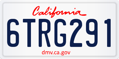 CA license plate 6TRG291