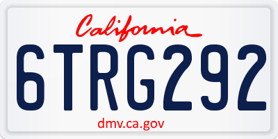 CA license plate 6TRG292