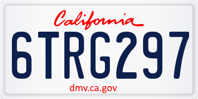 CA license plate 6TRG297