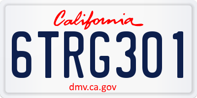 CA license plate 6TRG301