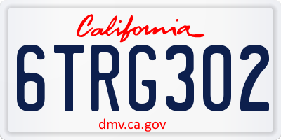 CA license plate 6TRG302