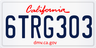 CA license plate 6TRG303