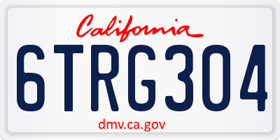 CA license plate 6TRG304