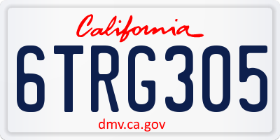 CA license plate 6TRG305