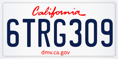 CA license plate 6TRG309