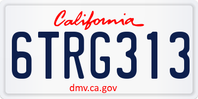 CA license plate 6TRG313