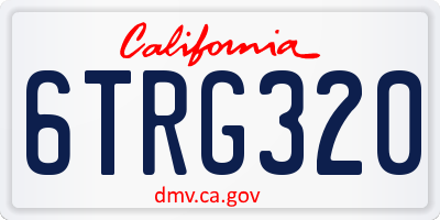 CA license plate 6TRG320