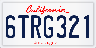 CA license plate 6TRG321