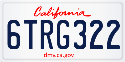CA license plate 6TRG322
