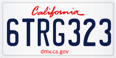 CA license plate 6TRG323