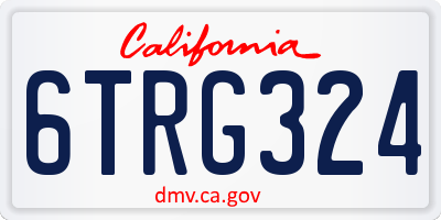 CA license plate 6TRG324