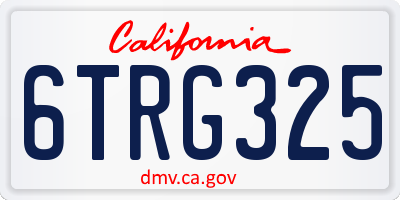 CA license plate 6TRG325