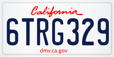 CA license plate 6TRG329