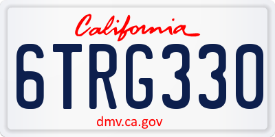 CA license plate 6TRG330