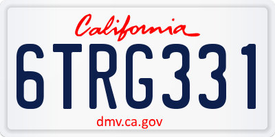 CA license plate 6TRG331