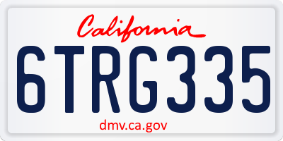CA license plate 6TRG335