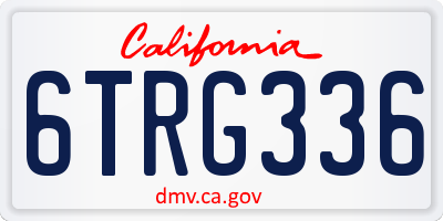 CA license plate 6TRG336