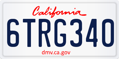 CA license plate 6TRG340