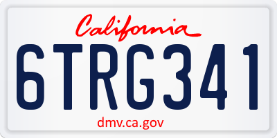 CA license plate 6TRG341