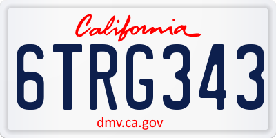 CA license plate 6TRG343