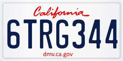 CA license plate 6TRG344
