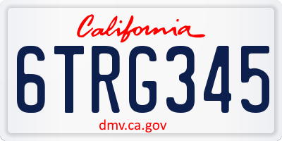 CA license plate 6TRG345
