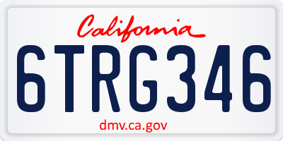 CA license plate 6TRG346