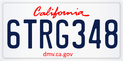 CA license plate 6TRG348