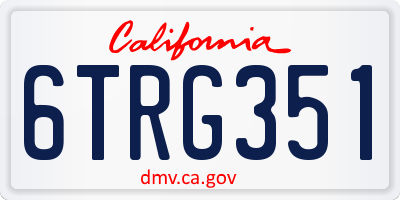 CA license plate 6TRG351