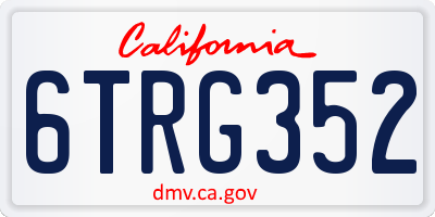 CA license plate 6TRG352