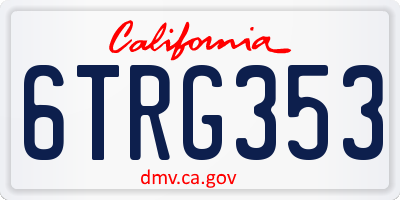 CA license plate 6TRG353