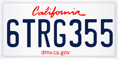 CA license plate 6TRG355