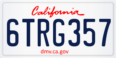 CA license plate 6TRG357