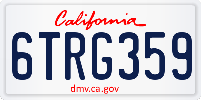 CA license plate 6TRG359