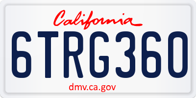 CA license plate 6TRG360