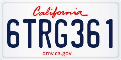 CA license plate 6TRG361