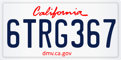 CA license plate 6TRG367