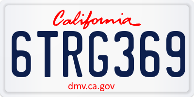 CA license plate 6TRG369