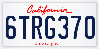 CA license plate 6TRG370